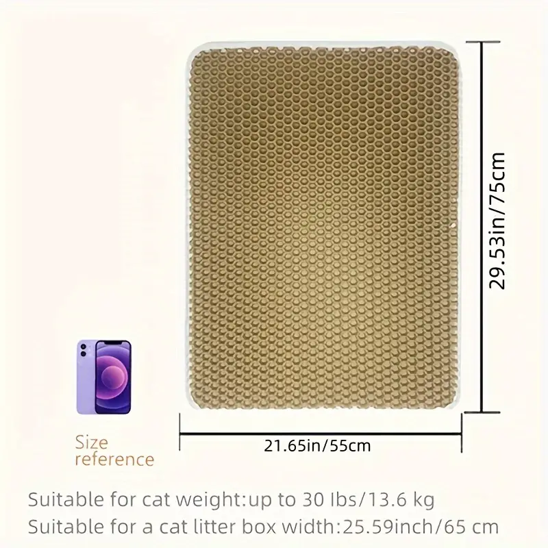 Double Layer Honeycomb Design Cat Litter Trapping Mat Non - Temu