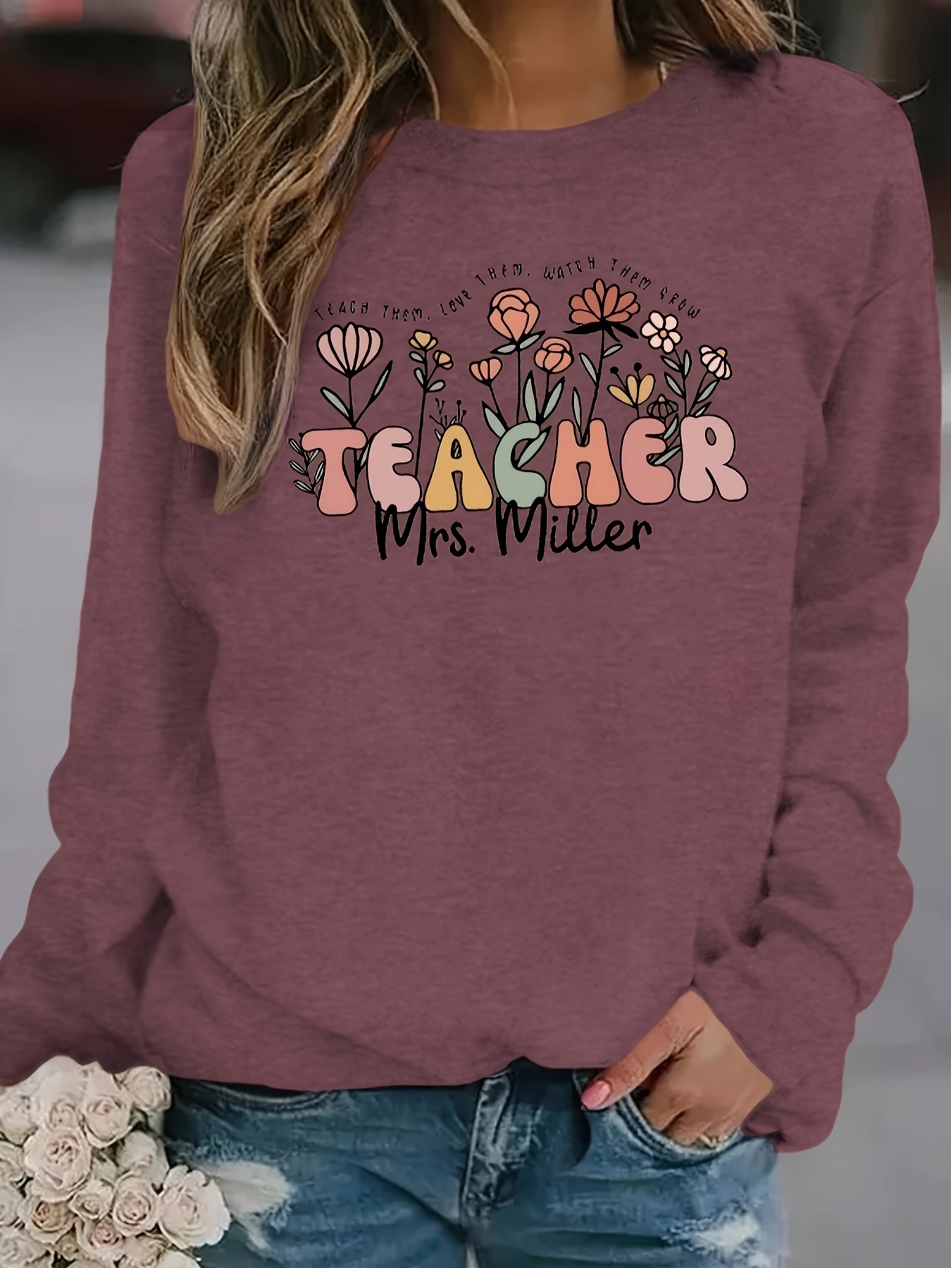 Teacher Shirt Women Teach Them Love Them Watch Them Grow Shirt Flower  Teacher Shirt Teacher Life Shirt Short Sleeve Tops at  Women’s  Clothing