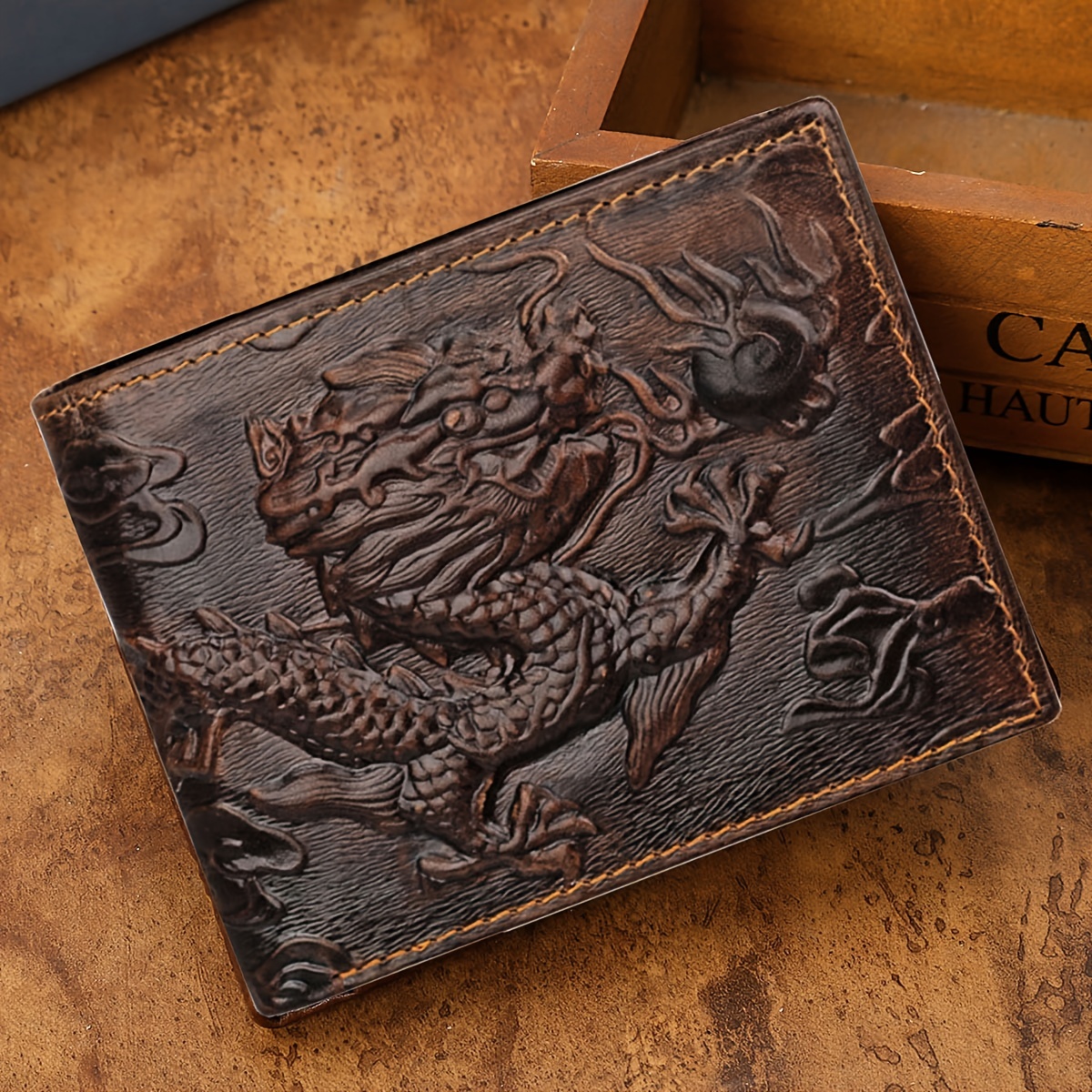 Men's Tiger Wallet Card Holder Vintage Leather