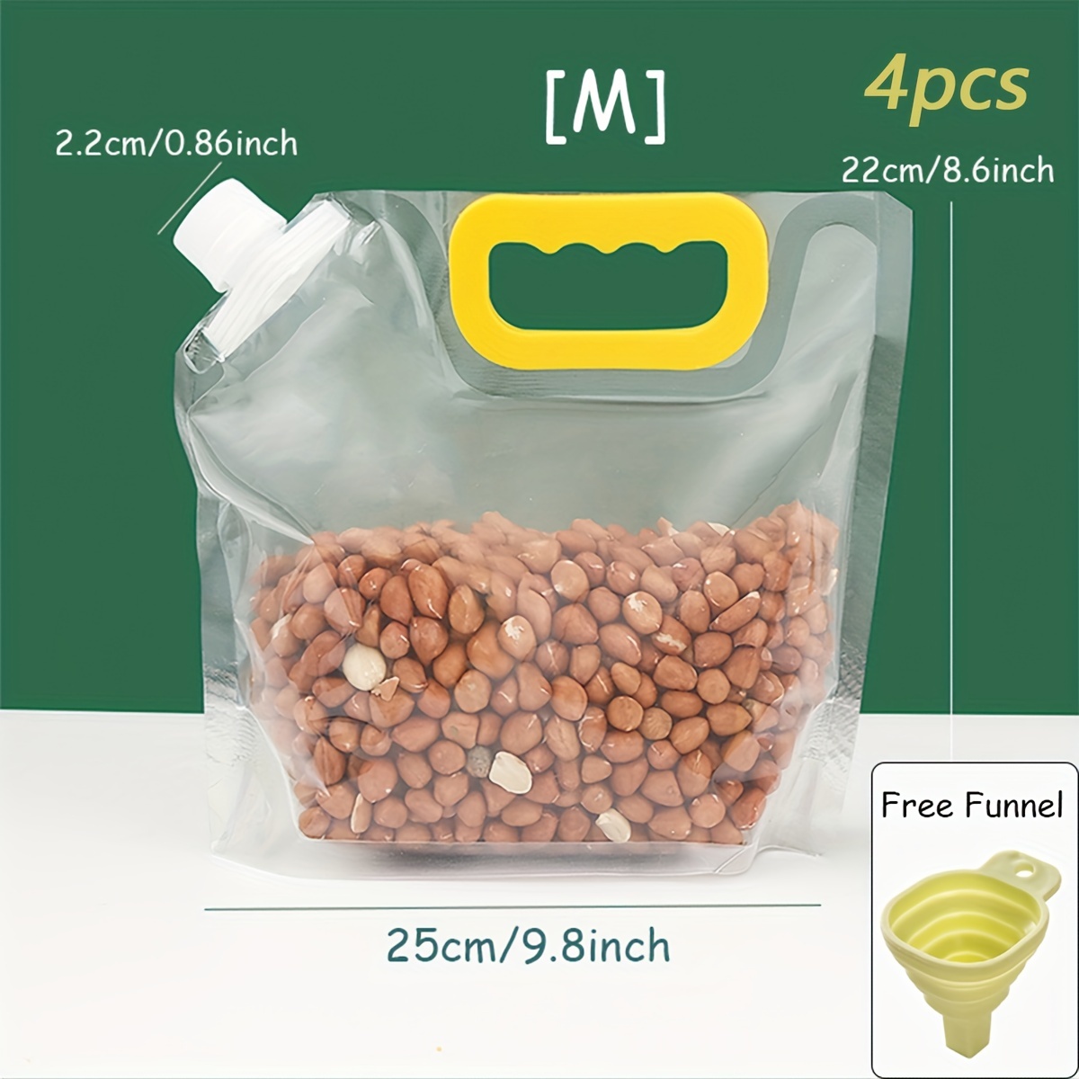 Food Storage Bag And Funnel, Sealed Moisture-proof Hand-held