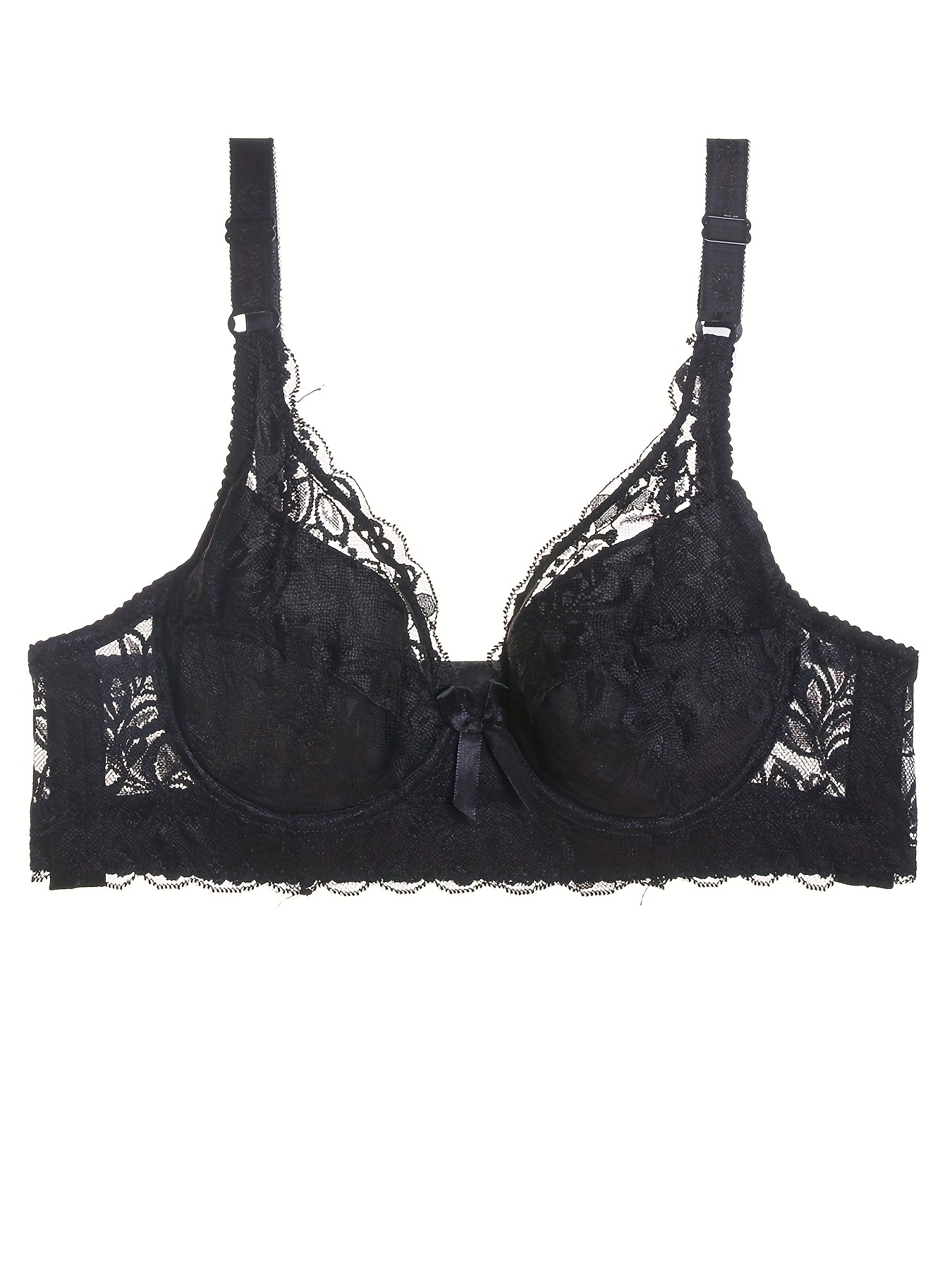 Contrast Lace Wireless Bras Comfy Breathable Full Coverage - Temu United  Kingdom