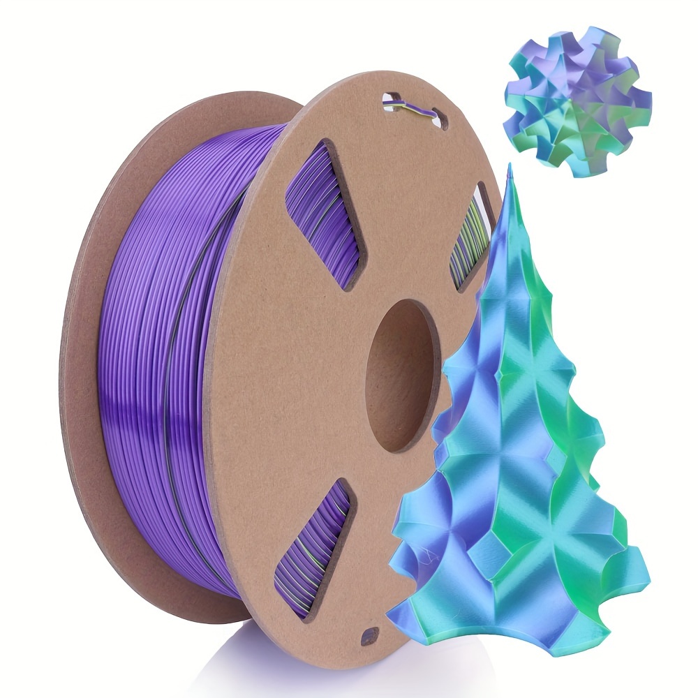 Fil 3D PLA TRICOLORE SILK GLOSSY AZURY 1 Kg 1.75 mm Jaune Violet Bleu
