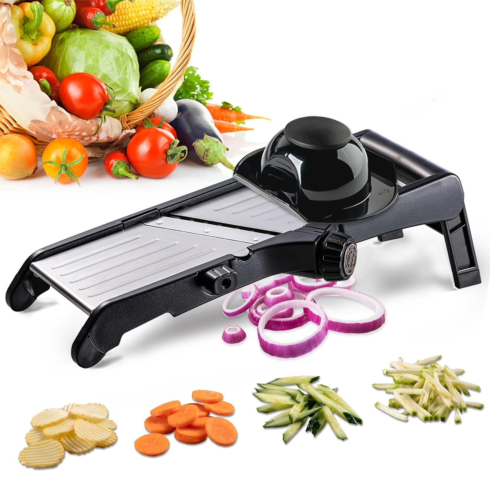 Safe Slicer For Kitchen Professional Cucumber Veggie Mandolin Slicer Cutter  Chipper Multi-functional Women's Fresh And Advanced Kitchen Vegetable Cutter  Dicing And Shredding Artifact Kitchen Stuff Clearance Kitchen Accessories  Home Kitchen Items 