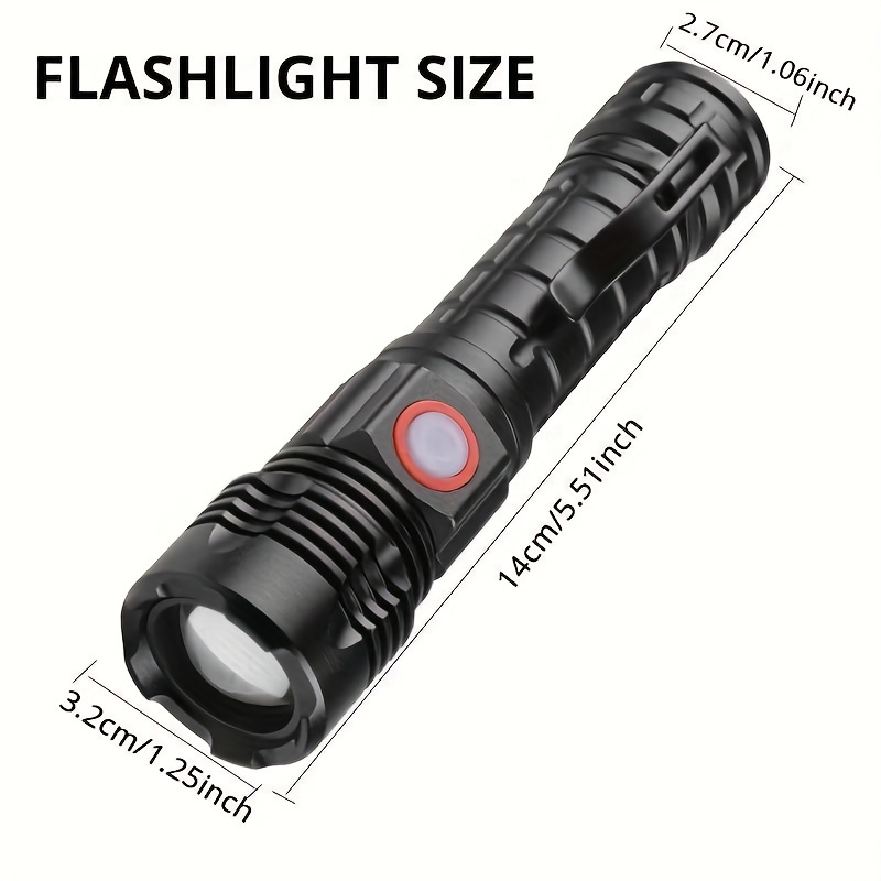 Super Potente Linterna LED L2 XHP50 Táctica Antorcha USB Recargable  Impermeable Lámpara Ultra Brillante Camping