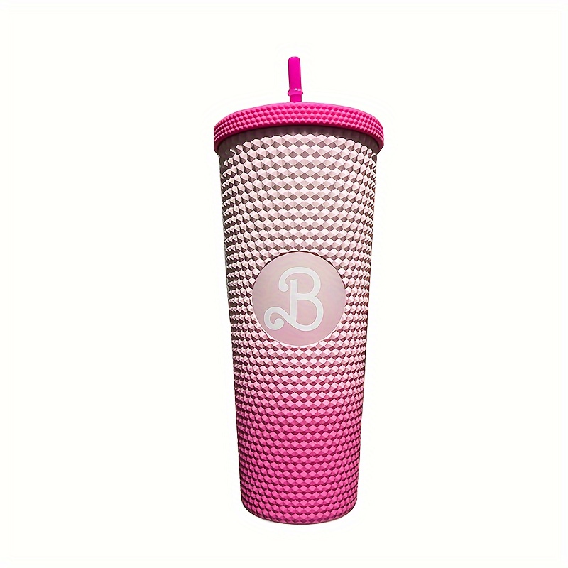 Neon Flamingos Glass Cup, Clear Coffee Iced Cup Lid & Straw, 20 Oz