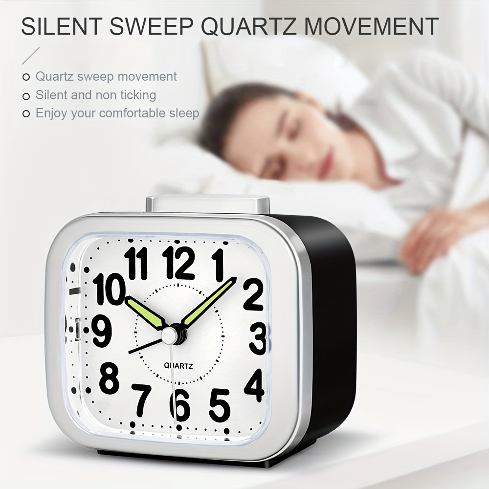 1 Reloj Despertador Silencioso Sin Tictac Retroiluminado - Temu