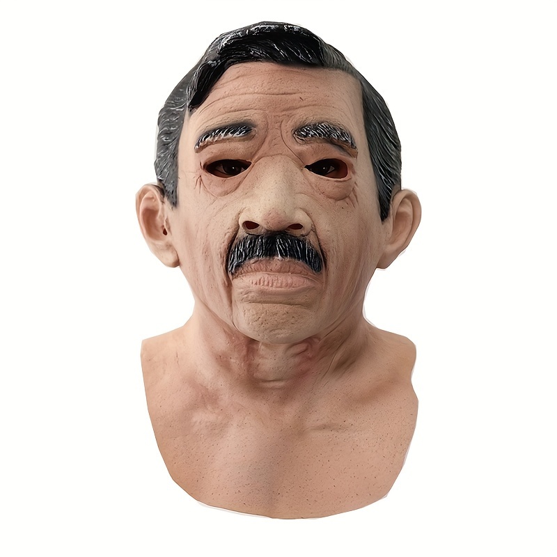 Máscara realista de látex para hombre calvo de Halloween, máscara de  celebridades con bigotes para travestis, fiesta de disfraces de Halloween