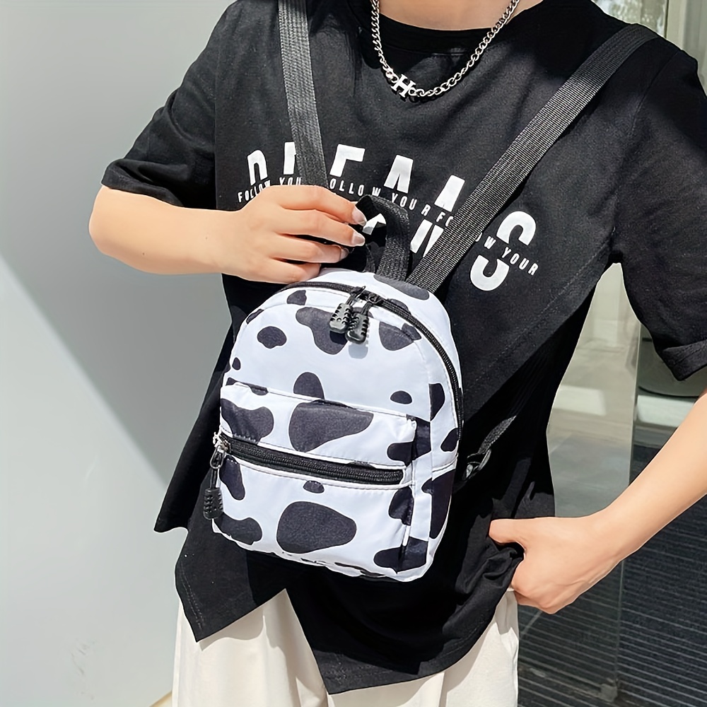 Random Print Mini Backpack, Zipper Adjustable Shoulder Straps Cute Backpacks,  Casual Nylon Bag ( × 9.06'') - Temu