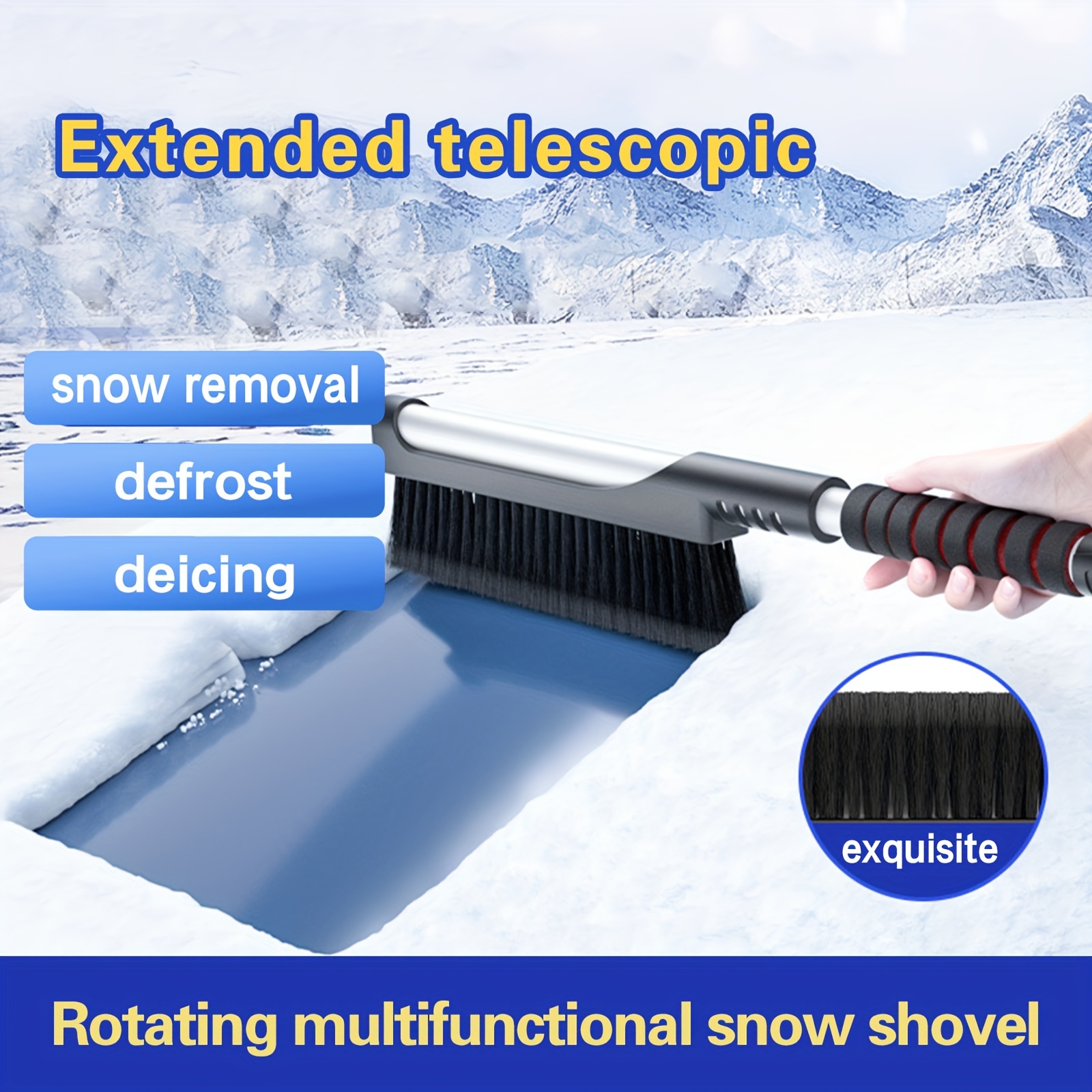 2 Schwarze Schneeschaufeln, multifunktionales Schneeschaufelwerkzeug für  den Winter, tragbares Reinigungswerkzeug für das Auto, leistungsstarke