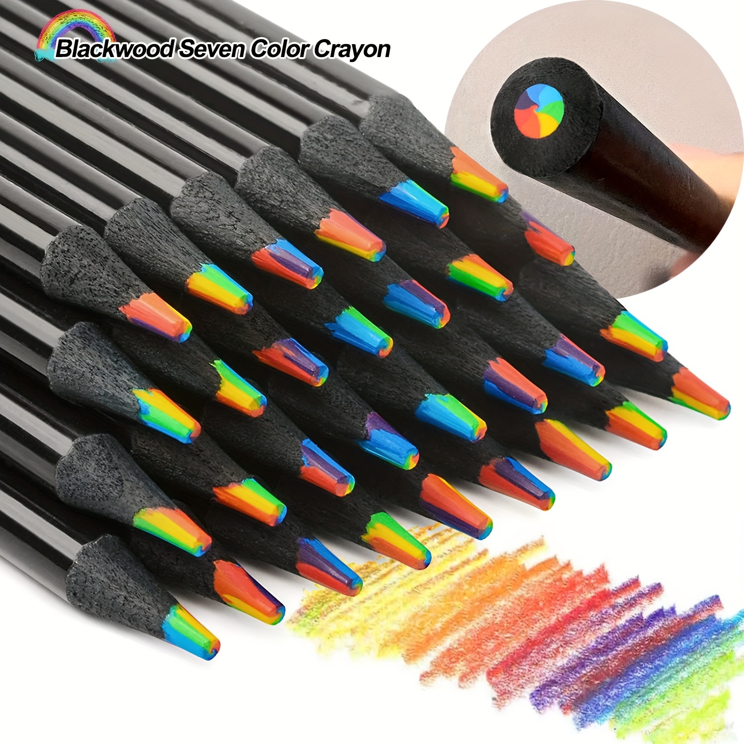 Rainbow Crayons 7 color Rainbow Refills Mixed Color Creative - Temu United  Arab Emirates