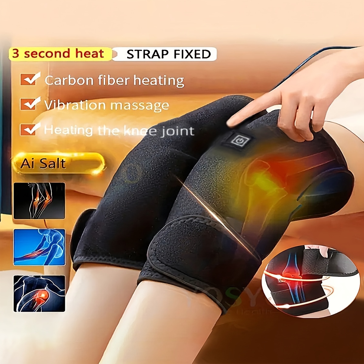 3-in-1 Heated Knee, Elbow, And Shoulder Brace Wrap - Featuring 3 Adjustable  Vibrations And Heating Modes!