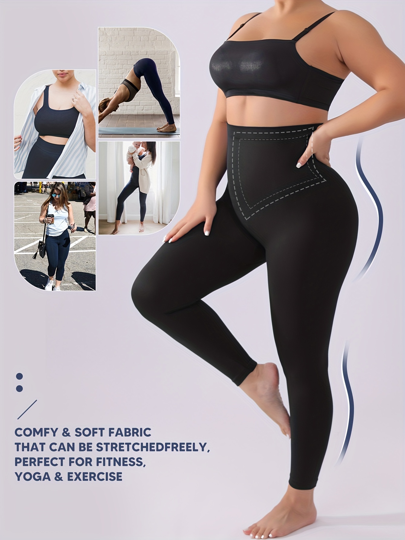 High Waist Shaping Leggings, Comfy & Breathable Tummy Control Butt Lifting  Leggings, Women's Underwear & Shapewear