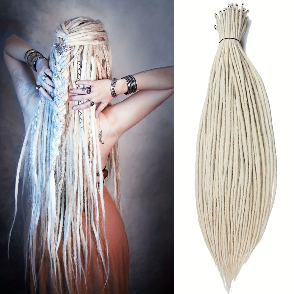 Image of 36 Inch Dreadlock Extensions Thin 0.6cm Single Ended Synthetic Dreads Extensions Hippie Style Fake Dreads 10 Strands Se Crochet Thin Dreadlocks Extensions For White Girls