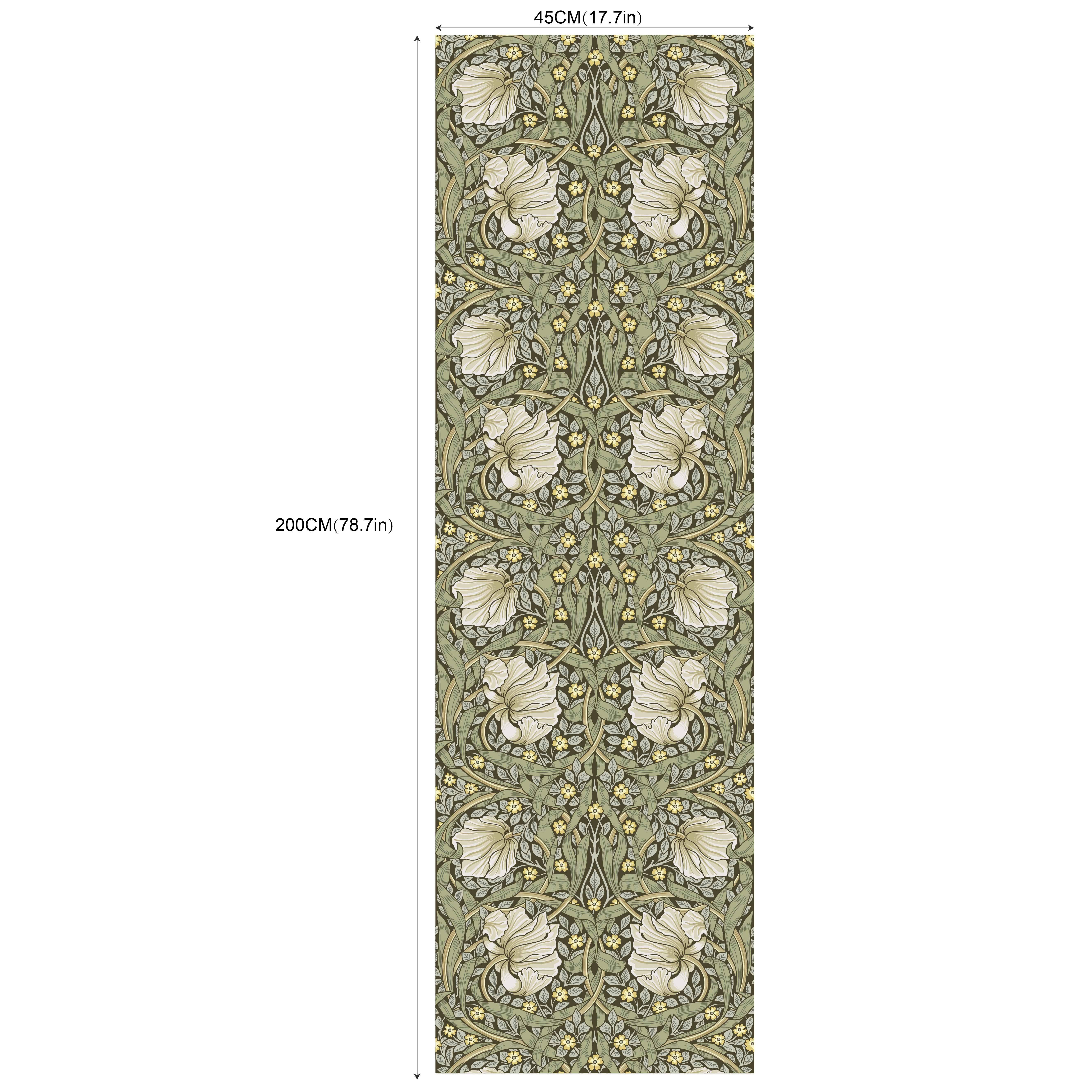1pc Vintage William Floral Wallpaper - Removable Vinyl Suitable For Home, Kitchen, Bedroom - Dark Background With William Patterns (rw353,354,355)