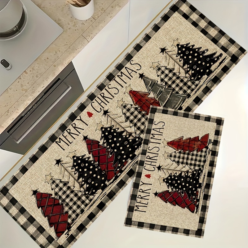  Welcome Mats for Front Door-Outdoor Indoor Kitchen Mat Retro  Black and White Buffalo Plaid Door Mats for Home Entrance Non-Slip Bathroom  Rugs Washable Floor Mats for Sink/Porch 16x24inch : Patio, Lawn