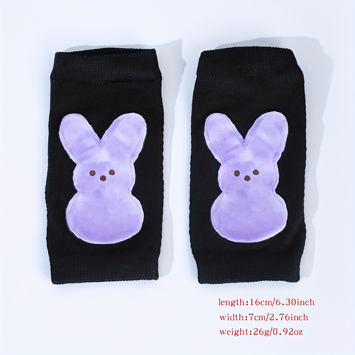 Purple Rabbit Print Y2K Gloves Elastic Fingerless Gloves Hip Hop Warm