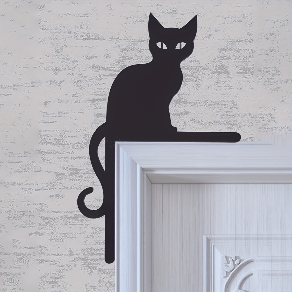 40 x 60 cm felpudo grande gato negro bruja halloween puerta delantera  decoración alfombrilla