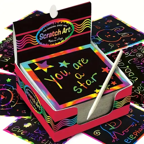 Scratch Art For Kids Scratch Paper Rainbow Scratch Paper - Temu