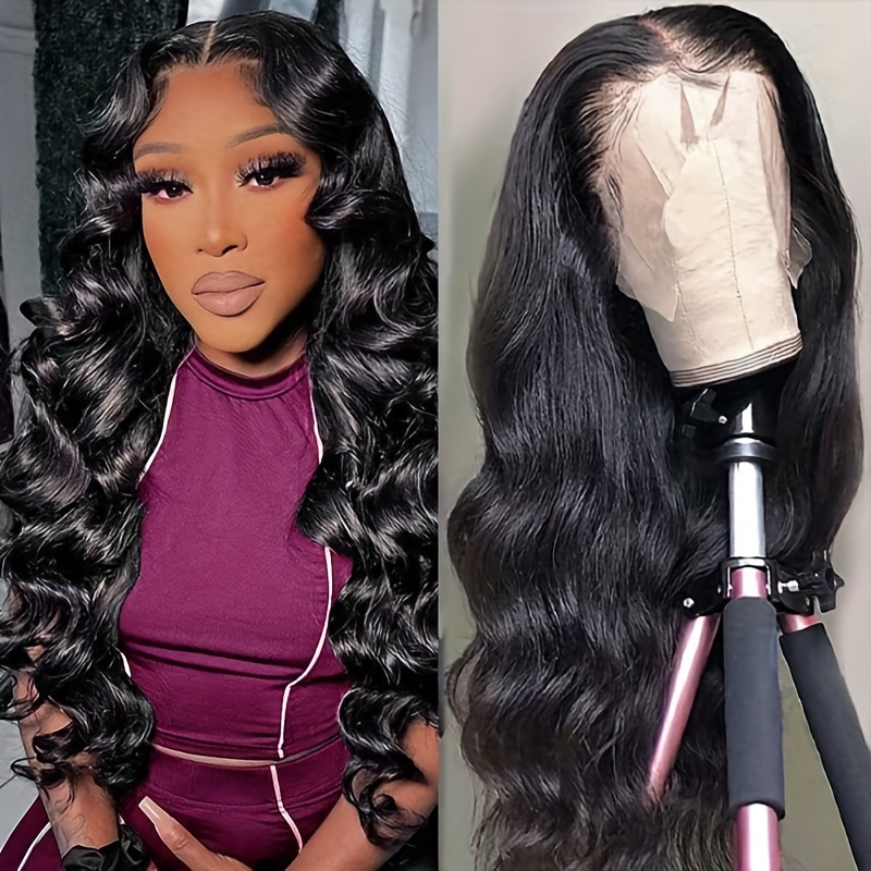 180% Density Body Wave Lace Front Wigs Human Hair Pre cut - Temu Canada