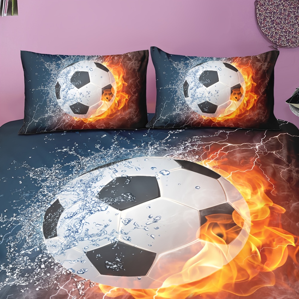 Soccer Field Duvet Cover Soccerball Grass Quilt Cover Bedding Set Soccer  Bedroom Decor 3D Bed Cover 