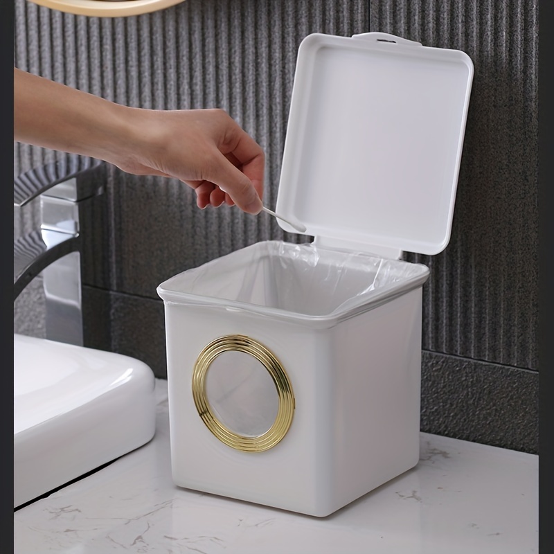 ECOCO Mini Waste Bin Desktop Office Trash Can Home Garbage Basket Table  Plastic Organizer Dustbins Sundries Barrel Office Supply