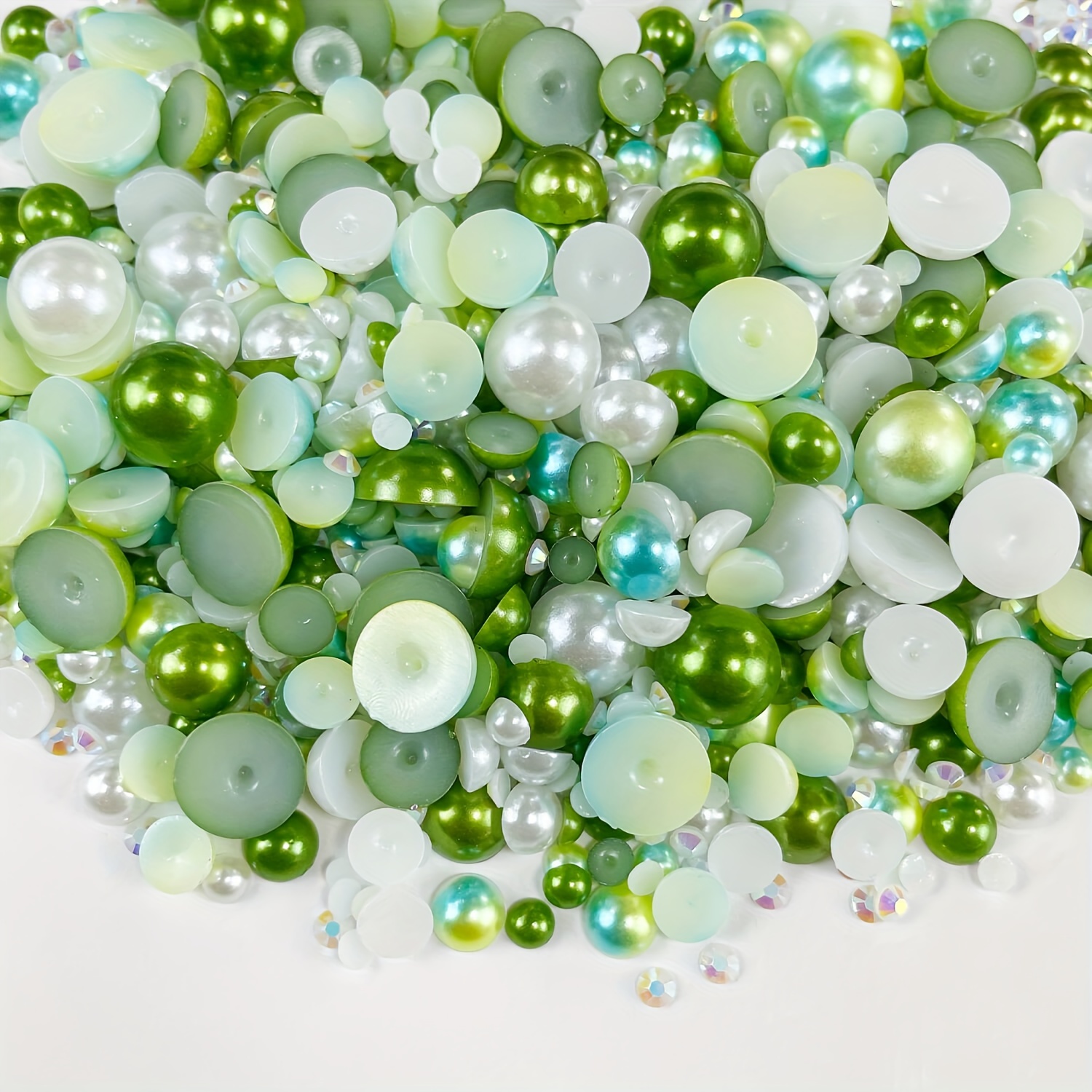 SSC Designs  Iridescent AB Flatback Pearls 6mm Green – Scrapbook Supply  Companies