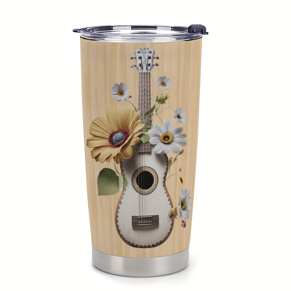 Electric Guitar Tumbler, 20 Oz Stainless - Steel Travel Mug - Gifts For  Guitar Players