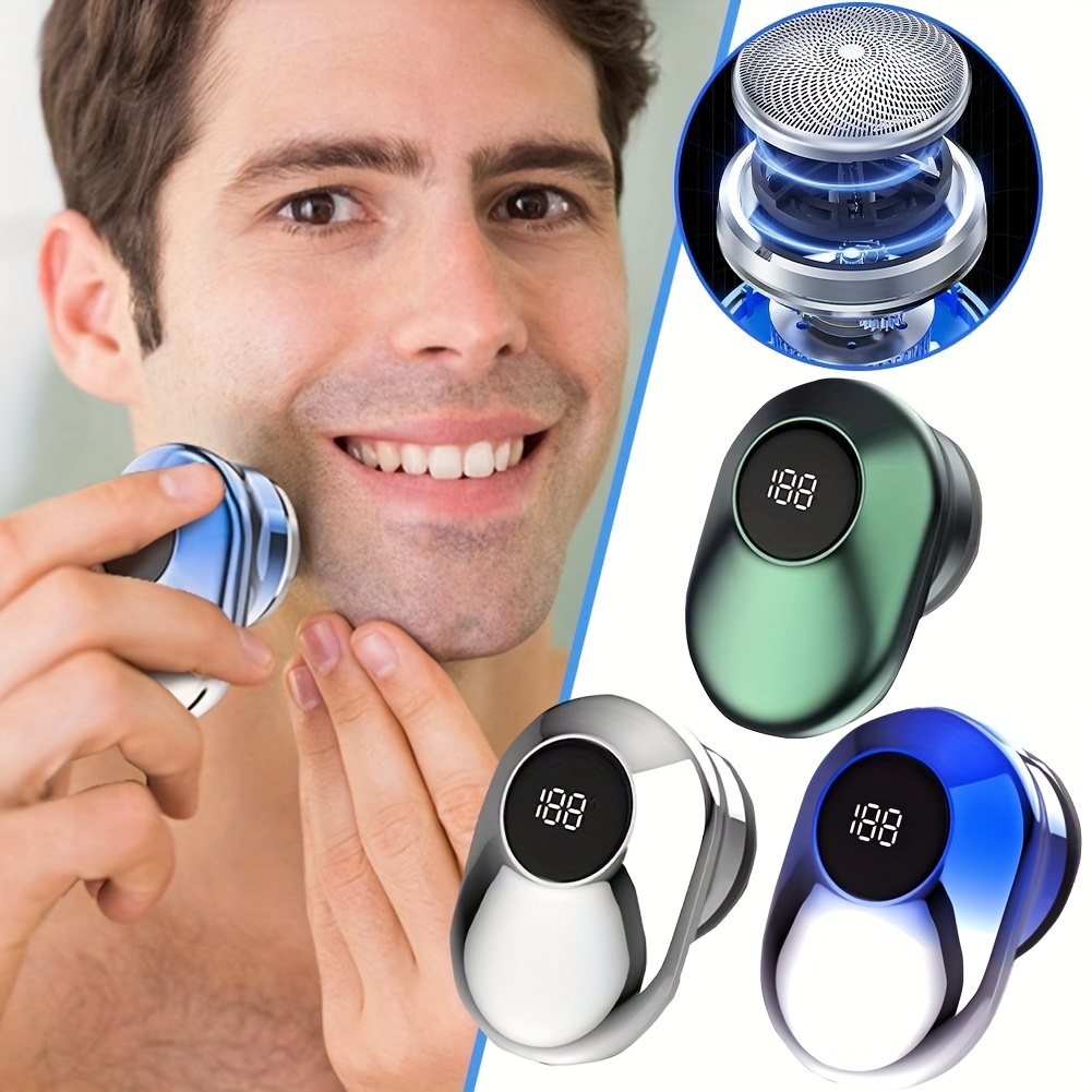  Maquinilla de afeitar eléctrica para hombres, afeitadora  eléctrica para hombres, IPX7, impermeable, recargable, con recortadora de  barba, 4 en 1, rotativa 3D, máquina de afeitar inalámbrica, para regalo de  marido y