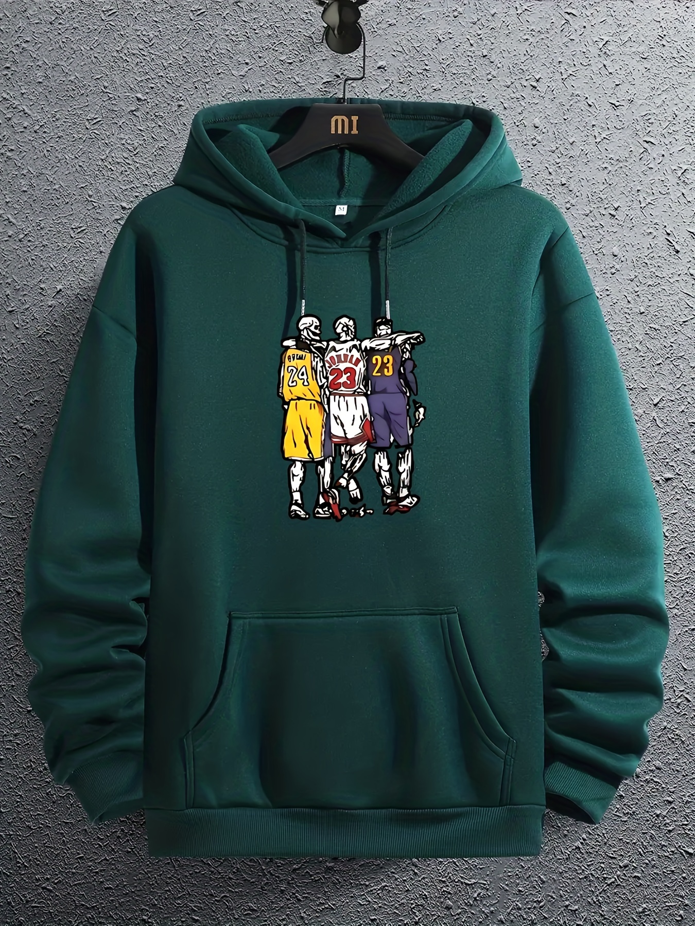 Plus Size Men's Anime Basketball Player Print Hooded - Temu