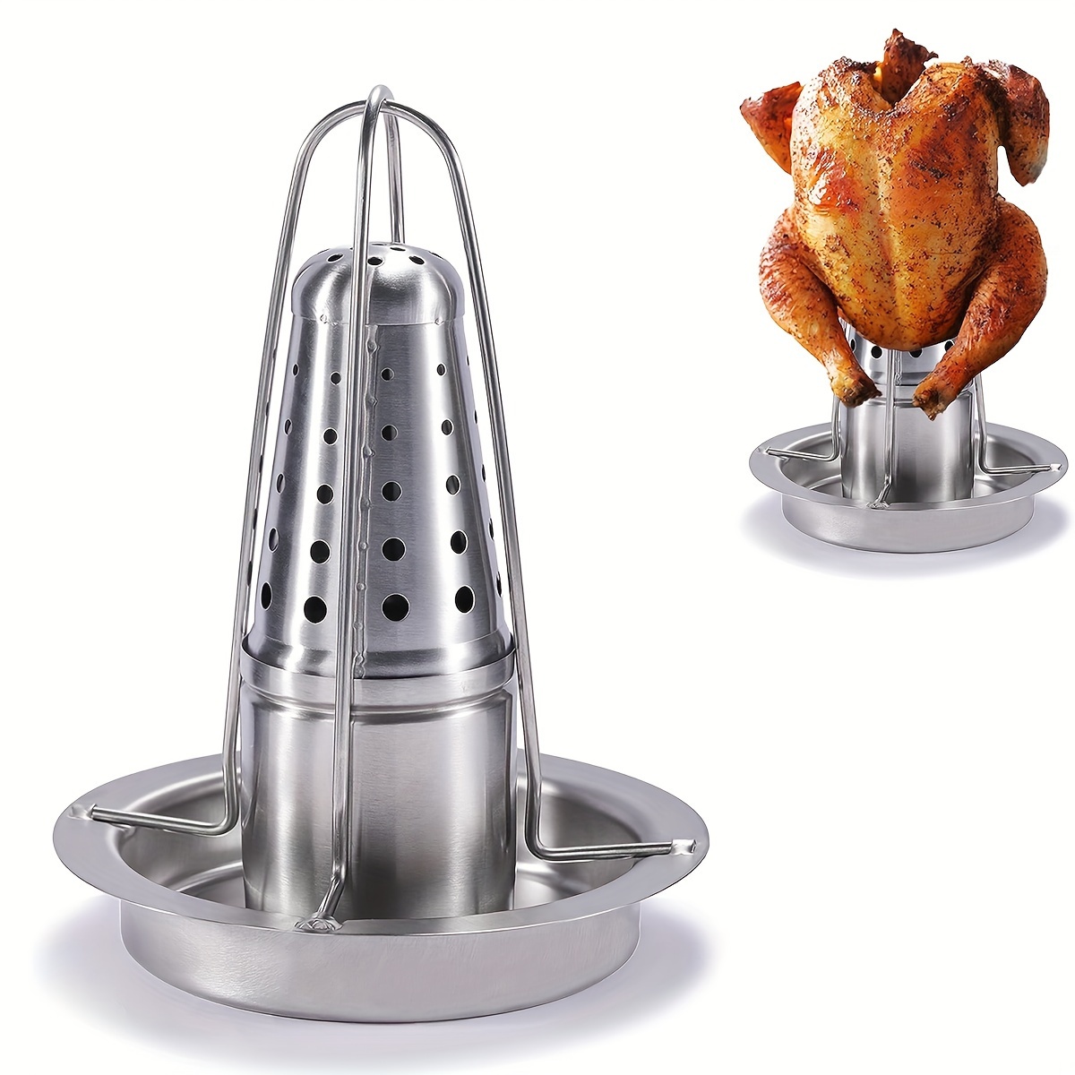 Sartén acero inoxidable para asador de pavo rejilla enfriamiento juego 2  piezas