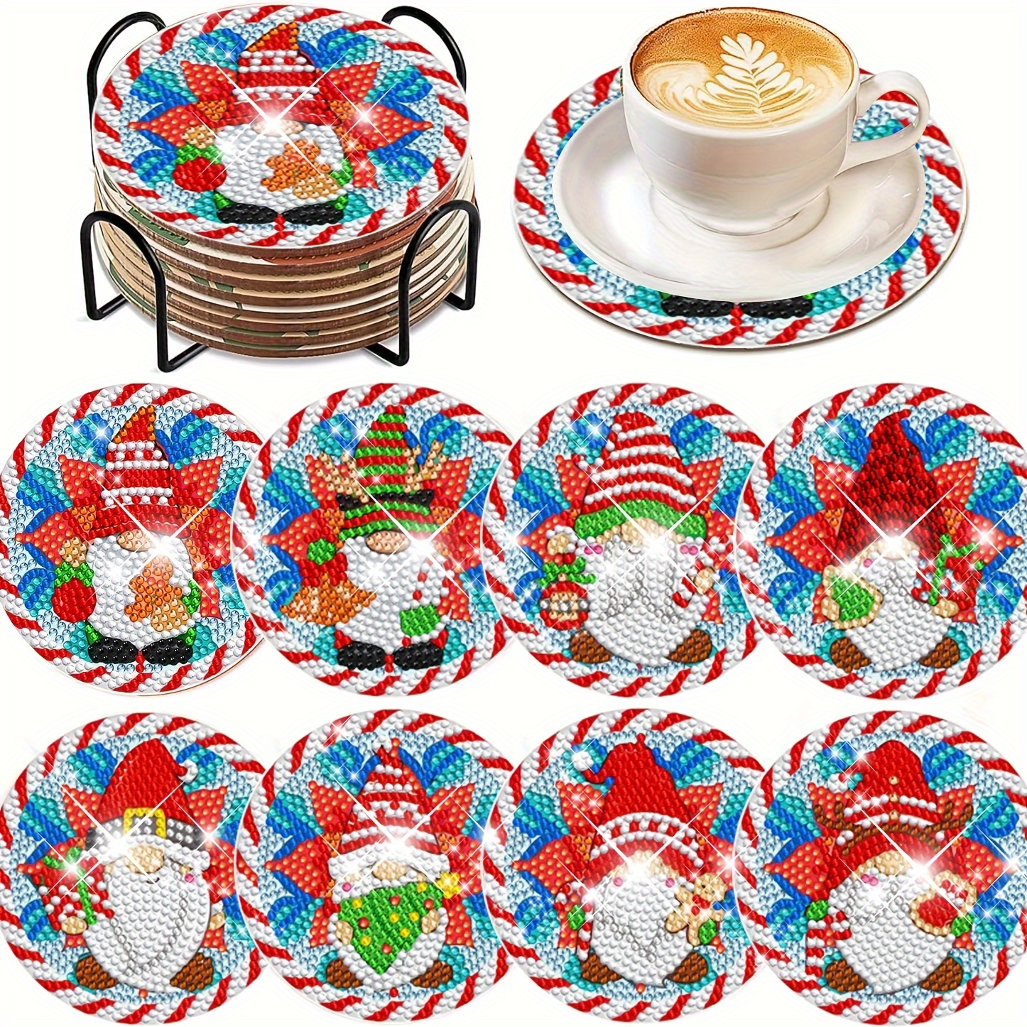 LAUMOE 8PCS Diamond Painting Coasters with Holder, Football Diamond Art  Coasters Kits for Adults Kids Beginners, DIY Rugby Diamond Dots Art  Coasters for Drinks (Red): Coasters