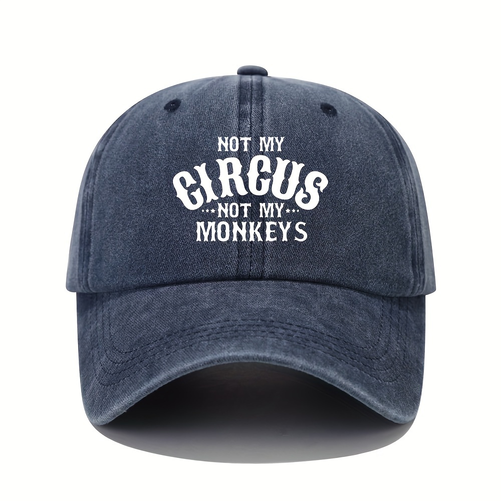 Circus Printed Unisex Baseball Solid Color Washed - Temu