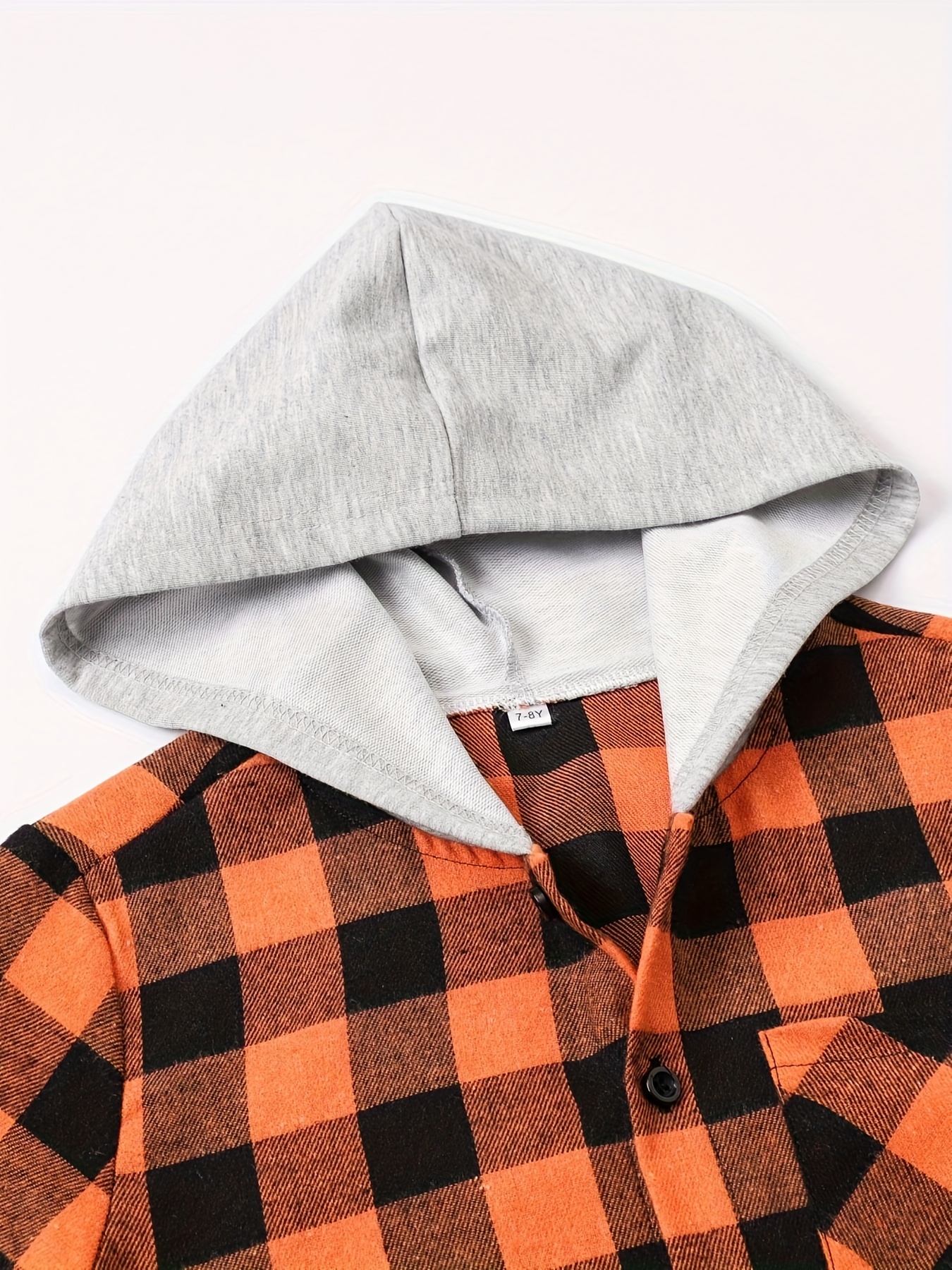 Orange best sale flannel hoodie