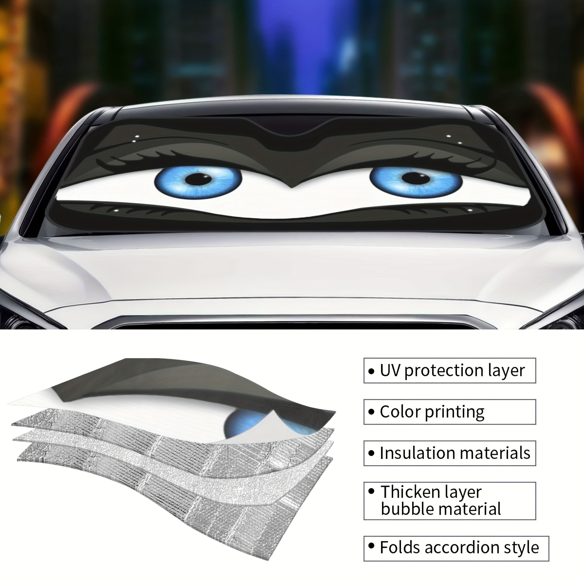 Auto Windschutzscheibe Sonnenschirm Cartoon Augen Front Auto