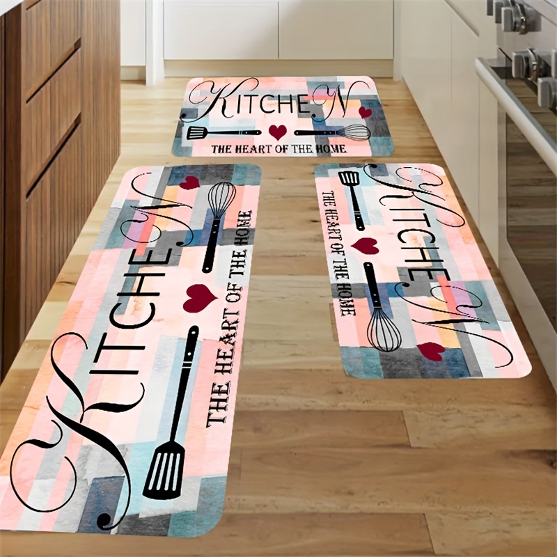 Tapetes de cocina para piso, alfombra de cocina, antideslizante, lavable,  absorbente, alfombra de camino de cocina para delante del fregadero