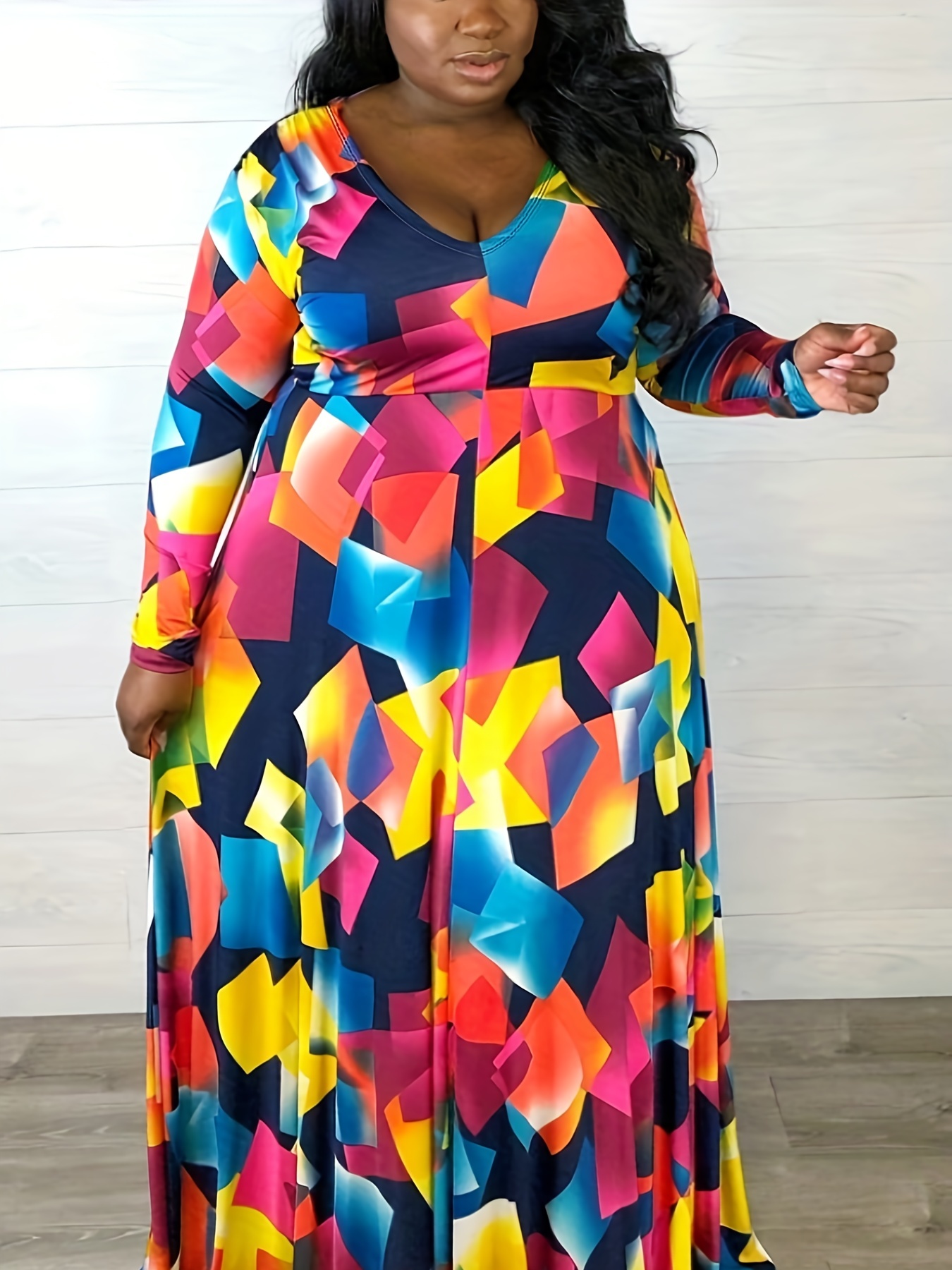 Multicolor plus clearance size maxi dress