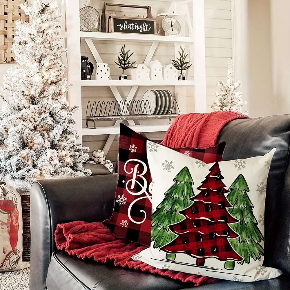 Christmas Pillow Covers 18x18 Set of 2 Farmhouse Chrismas