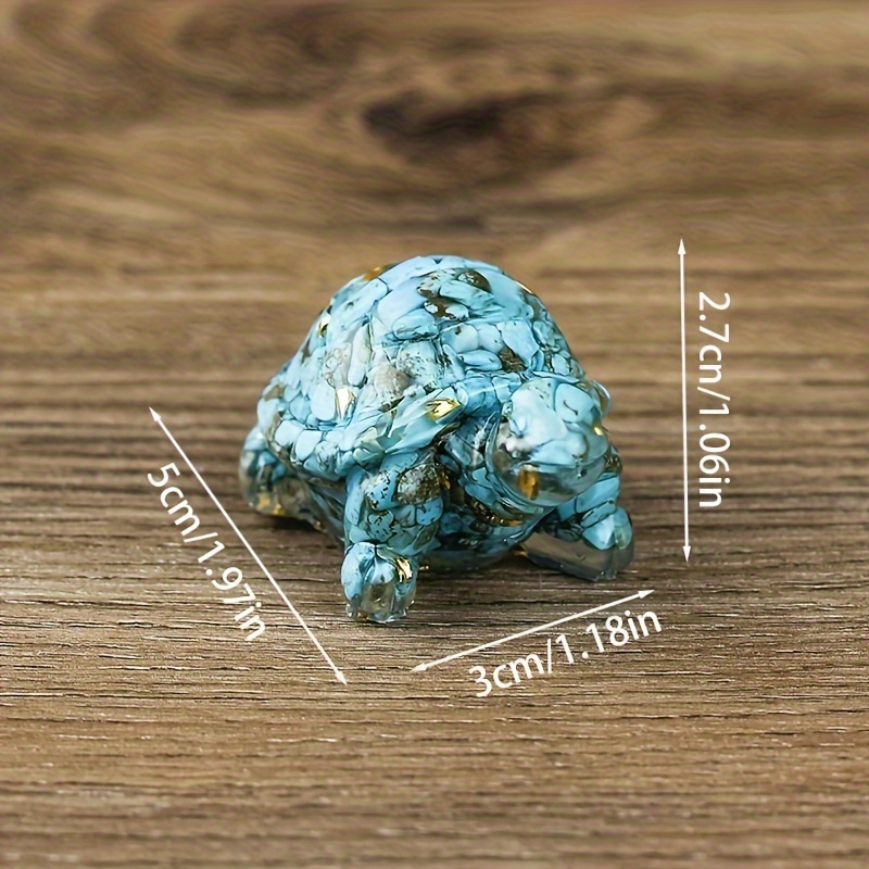 Natural Crystal Stone Crushed Stone Turtle Resin Crystal - Temu