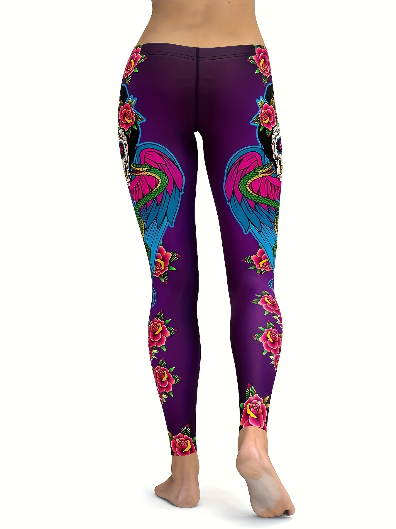 Purple Roses Tights, Workout Tights