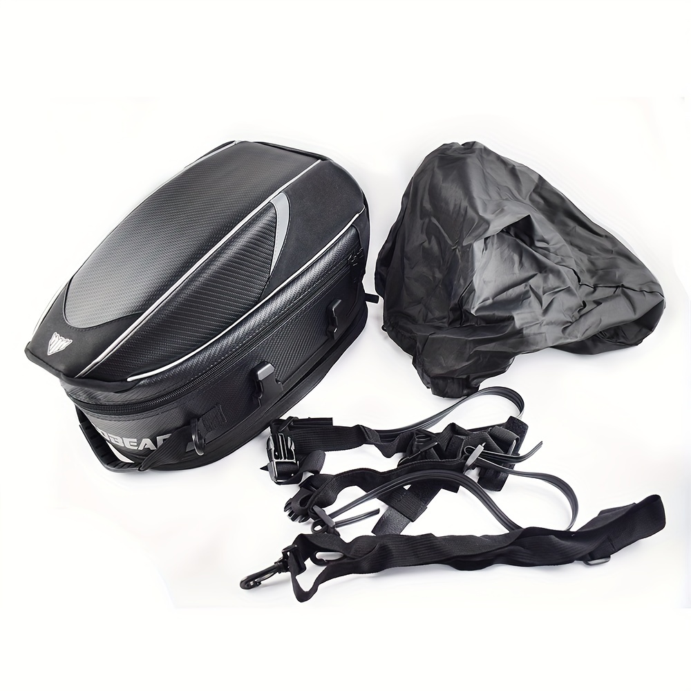  Tgoon Mochila para casco de motocicleta, bolsa de asiento de  motocicleta, impermeable, parte inferior expandible, práctica para  motocicleta (rojo) : Automotriz