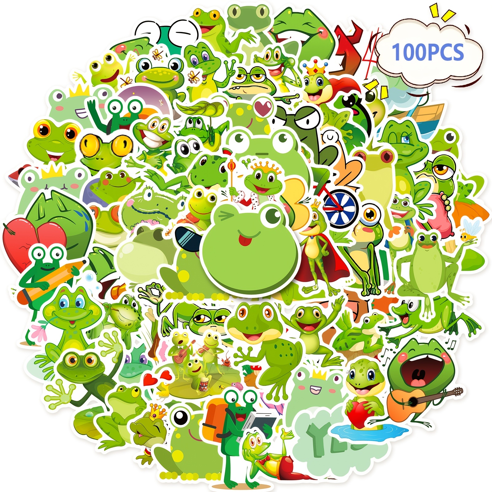 Frog Stickers, Kawaii Cartoon Stickers Waterproof Vinyl Cute Water Bottle  Stickers For Teens Kids, Aesthetic Stickers For Laptop, Phone, Skateboard -  Temu