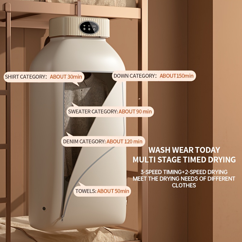  Secadora de ropa portátil, secadora de ropa de viaje,  disipación de calor uniforme, ajuste de un botón para viajes de negocios  (enchufe de EE. UU. 110 V) : Electrodomésticos