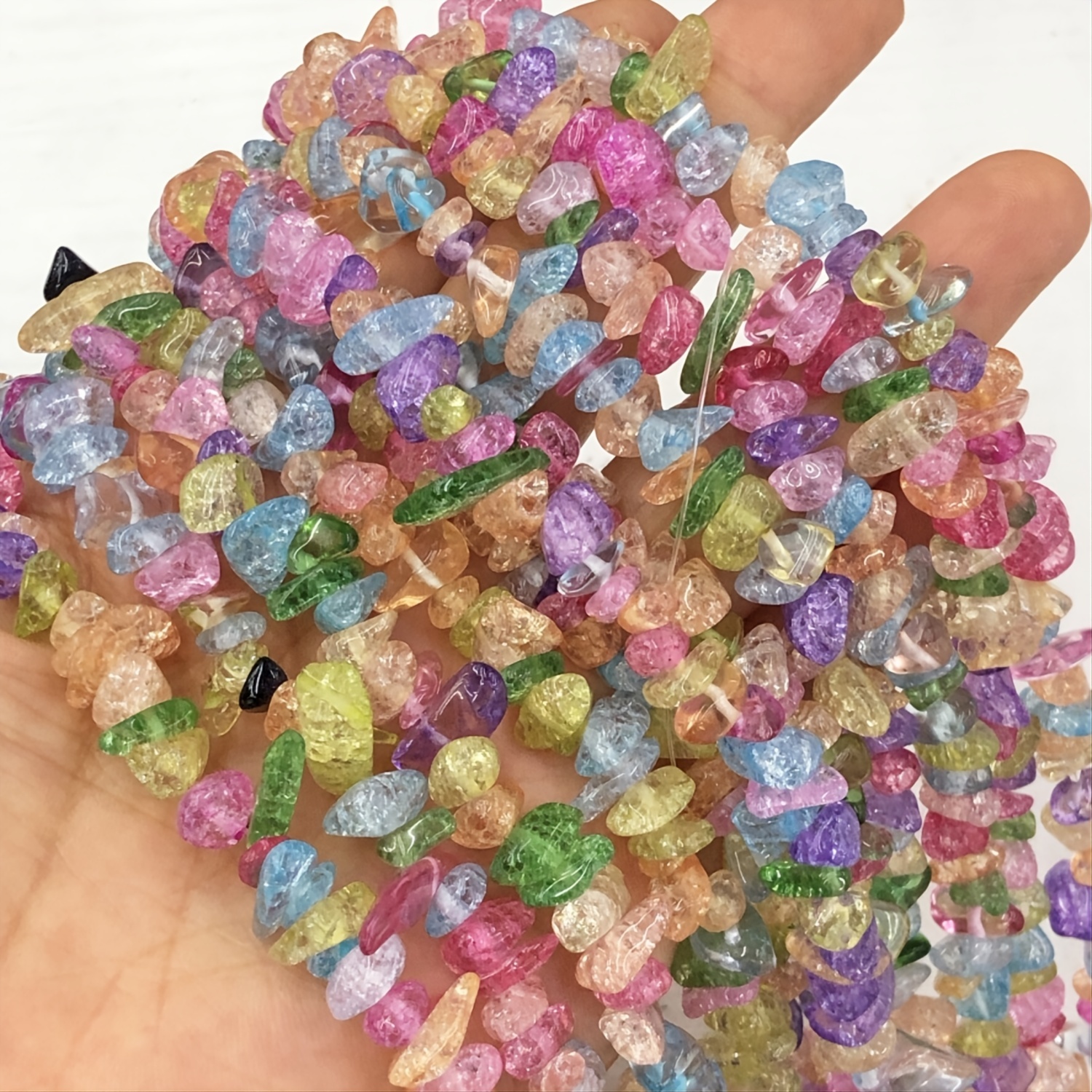 500 PCS Chip Stone Natural Chip Stone Beads 5-8mm Irregular Small Beads  Multicolor Stones for