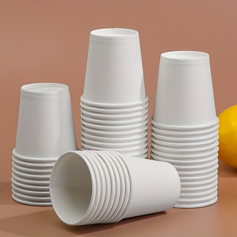 ZZDXW Vasos de papel desechables 50 100 Kraft, vasos desechables para  bebidas calientes con fiestas de 8 onzas, tazas de café de papel, perfectas  para