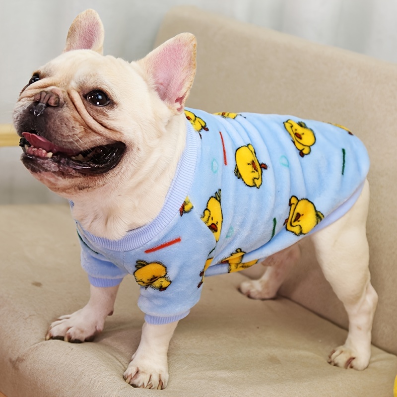 French Bulldog Hoodie Dog Clothes Warm Sport Cozy Patterned Pet