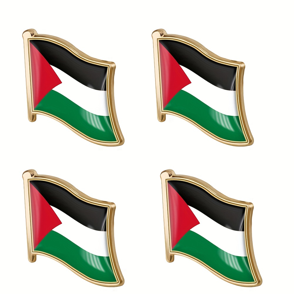 Palestine Flag Pin Brooch Country Palestine National Emblem Flag
