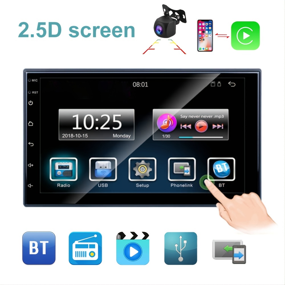 Doppel DIN Autoradio DVD CD Carplay Android Auto FM AM RDS Touch Screen  Kamera