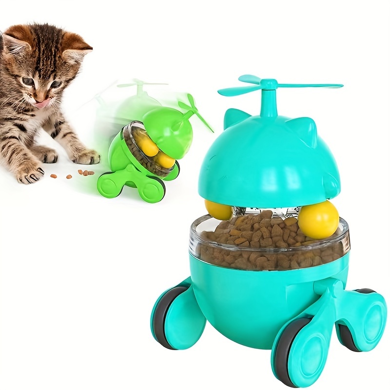 Interactive Cat Treat Dispenser Toy With Tumbler And Rollers - Slow Feeder  Puzzle For Training And Fun - Temu