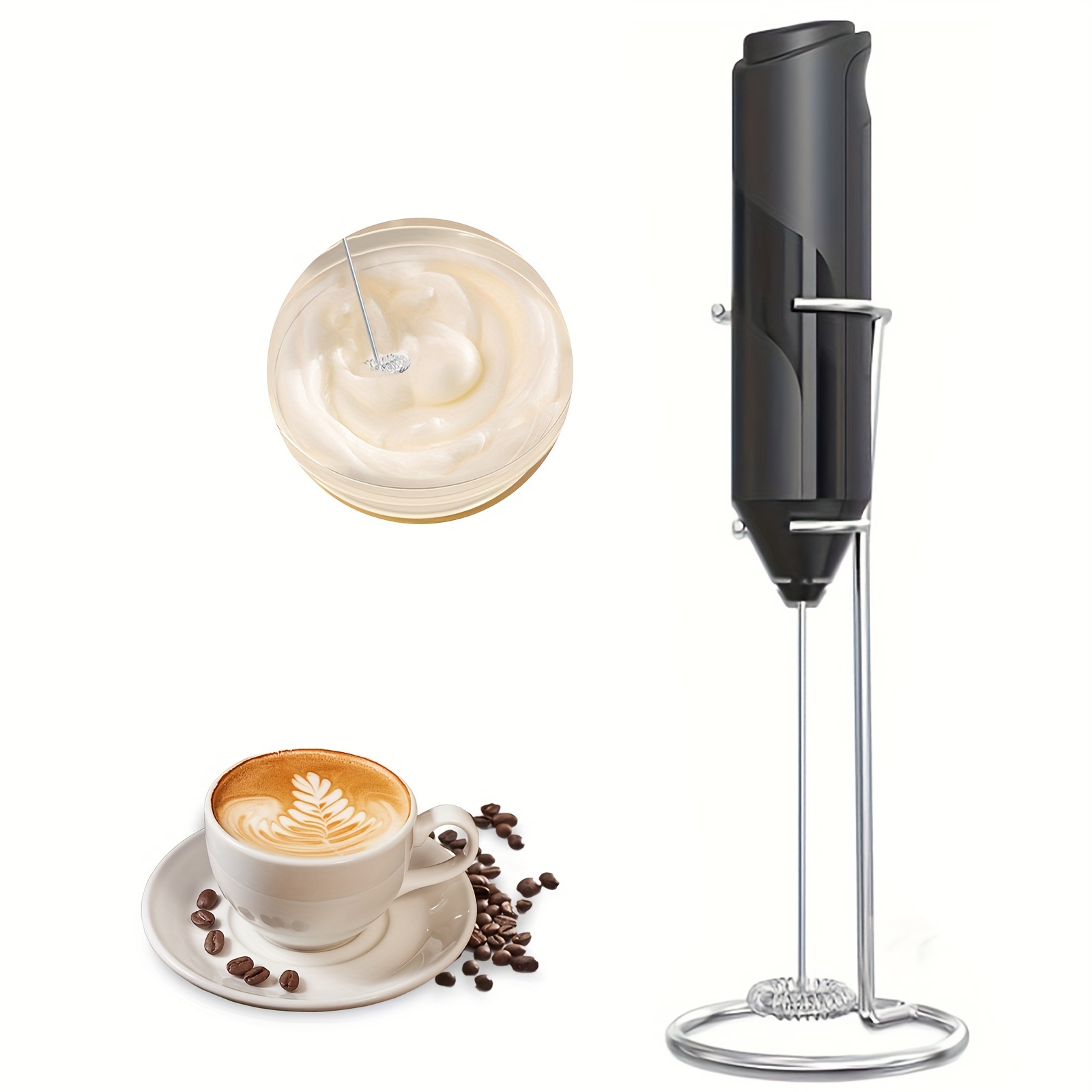 Milk Frother Handheld For Coffee With Stand Electric Whisk - Temu