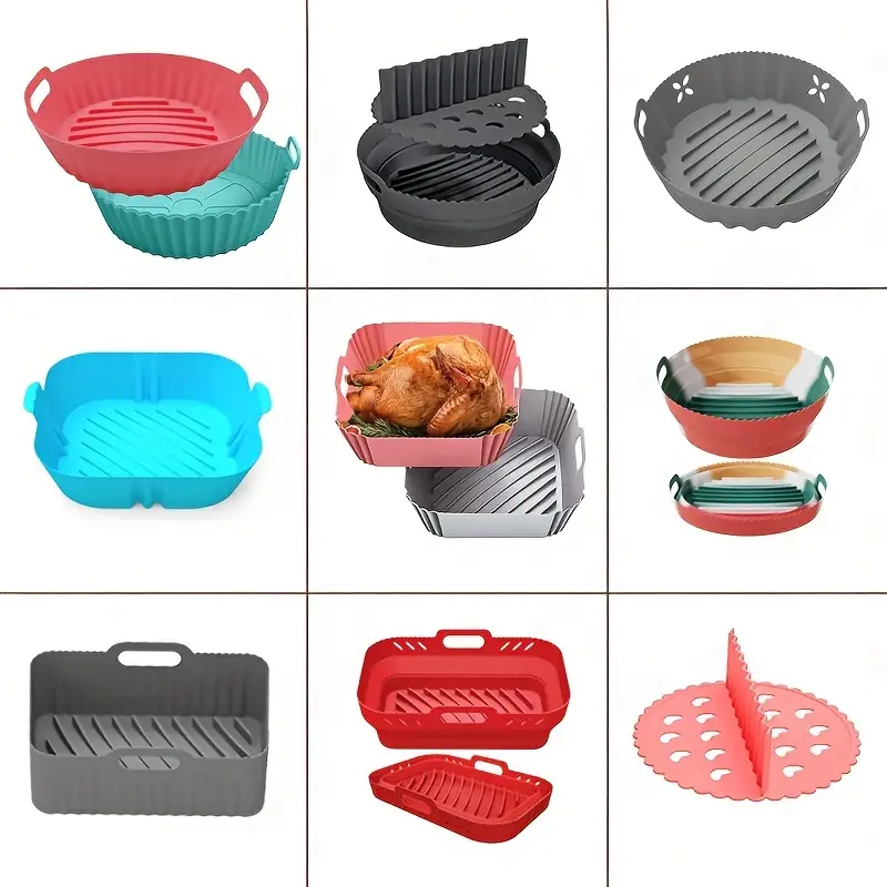 Silicone Air Fryer Liner, Rectangle Air Fryer Liners Pot, Silicone Basket  Bowl, Reusable Baking Tray, Oven Accessories, Baking Tools, Kitchen  Gadgets, Kitchen Accessories - Temu